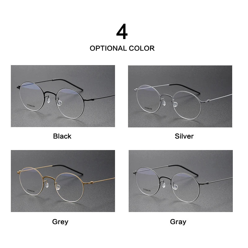 Muzz Unisex Semi Rim Round Titanium Eyeglasses M5504 Semi Rim Muzz   