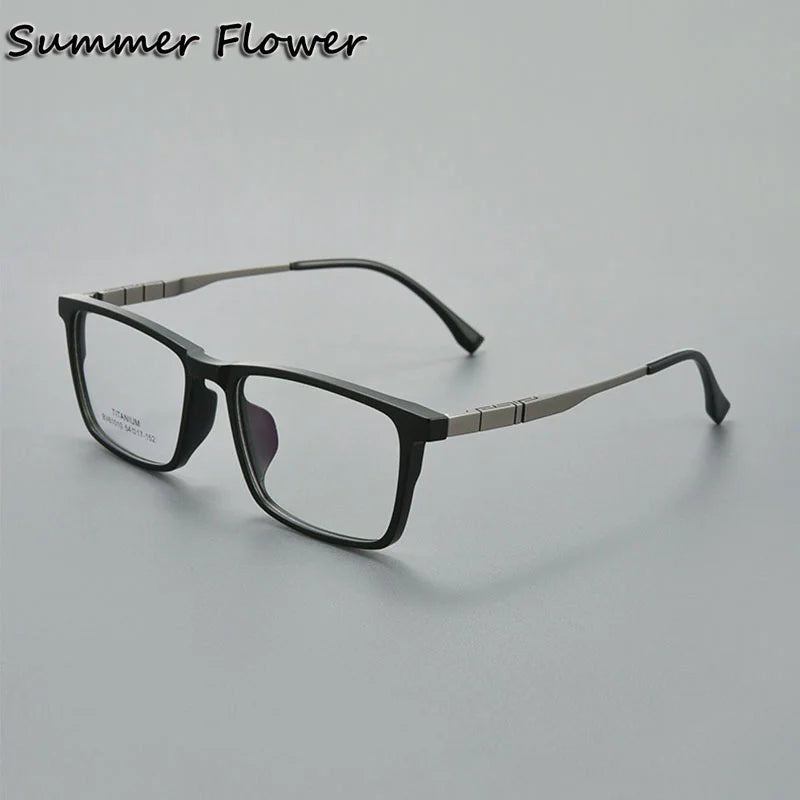 Summer Flower Unisex Full Rim Square Tr 90 Titanium Eyeglasses 61010 Full Rim Summer Flower