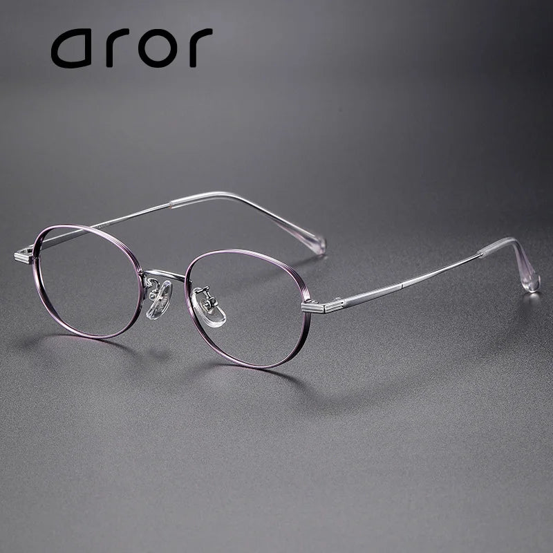 Aror Women's Full Rim Small Oval Titanium Eyeglasses 45015 Full Rim Aror