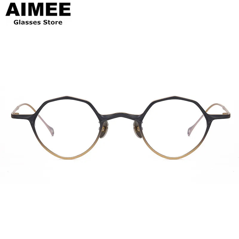 Aimee Unisex Full Rim Polygon Round Titanium Eyeglasses 5973 Full Rim Aimee   