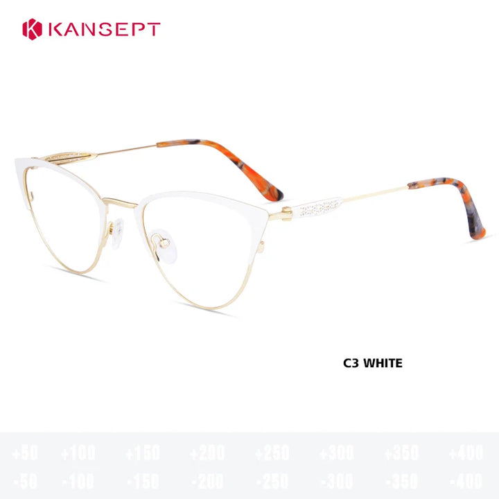 Kansept Women's Full Rim Oval Cat Eye Tr 90 Alloy Reading Glasses 53743