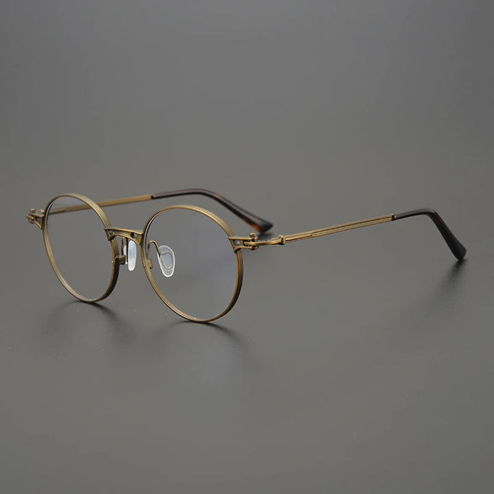 Black Mask Men's Full Rim Big Round Titanium Eyeglasses 75891