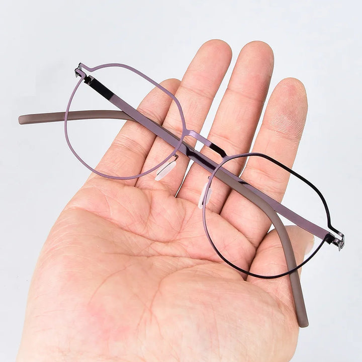 Bobbie Women's Full Rim Flat Top Round Steel Eyeglasses 421949