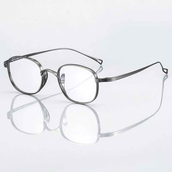 Black Mask Unisex Full Rim Round Square Titanium Eyeglasses 844144