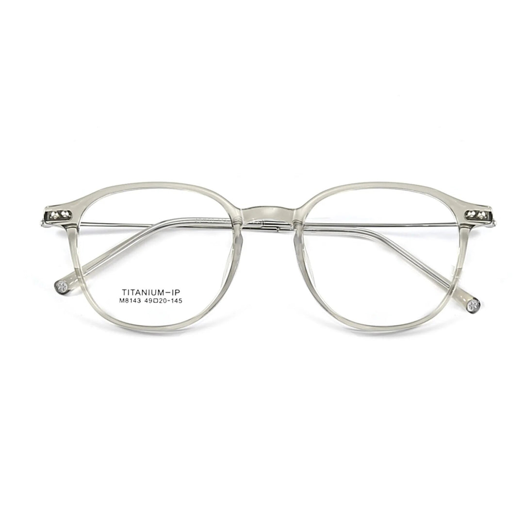 KatKani Unisex Full Rim Round Titanium Alloy Tr 90 Eyeglasses M1843 Full Rim KatKani Eyeglasses   