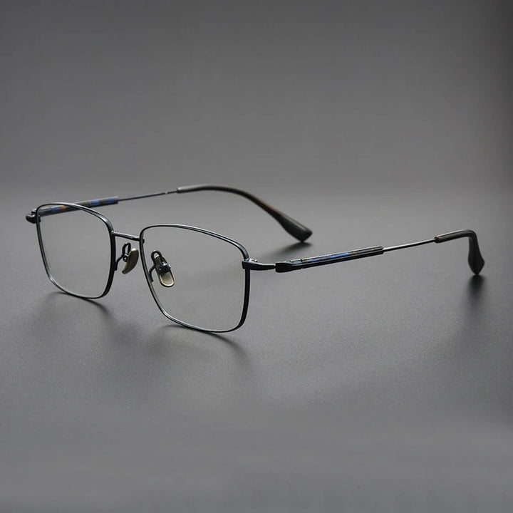 Black Mask Unisex Full Rim Square Titanium Eyeglasses 366825
