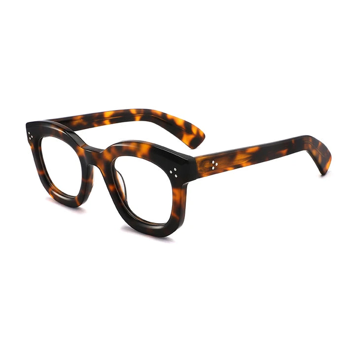 Gatenac Unisex Full Rim Square Cat Eye Thick Acetate Eyeglasses Gx1535 Full Rim Gatenac Tortoiseshell