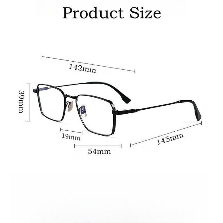 Yimaruili Men's Full Rim Square Titanium Eyeglasses 205ct Full Rim Yimaruili Eyeglasses   