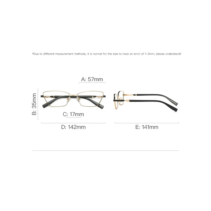 Laoyehui Women's Full Rim Rectangle Cat Eye Alloy Reading Glasses 3012 Reading Glasses Laoyehui   