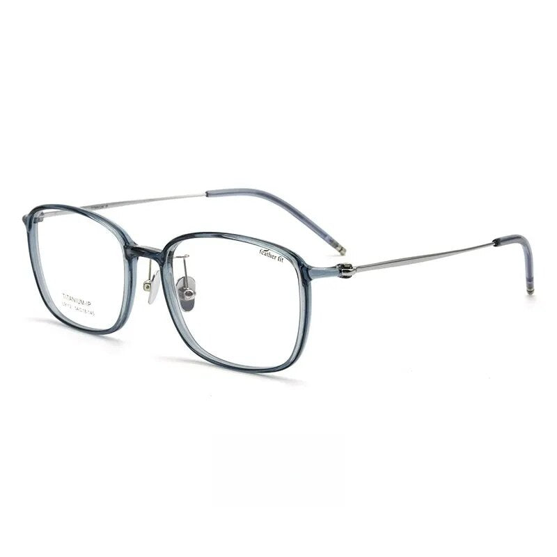 Yimaruili Unisex Full Rim Square Tr 90 Titanium Eyeglasses L9112 Full Rim Yimaruili Eyeglasses Ice Spirit Blue  