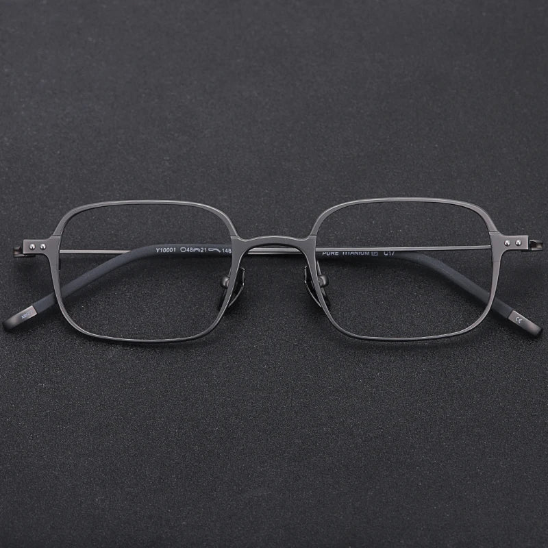 Muzz Y10001 unisex square IP titanium prescription eyeglasses — view 6