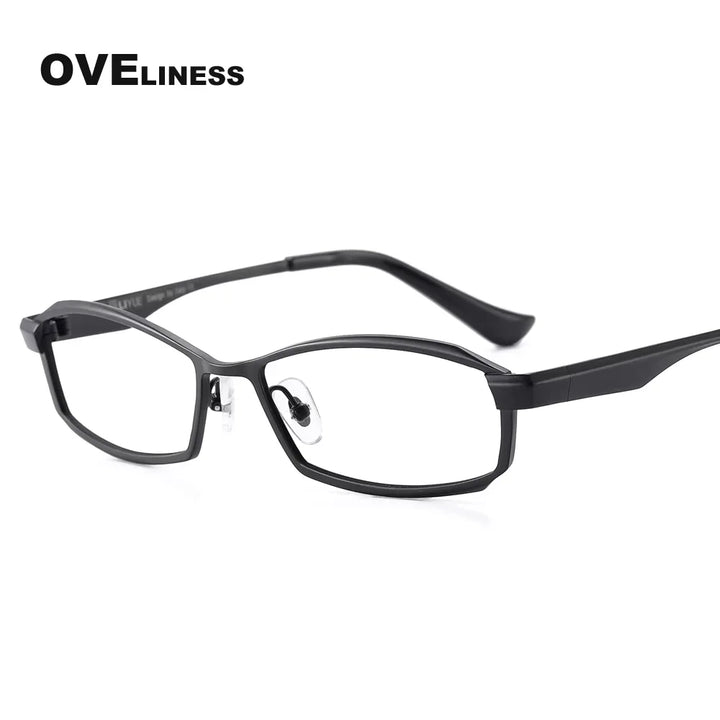 Oveliness Men's Full Rim Rectangle Square Titanium Eyeglasses 8718