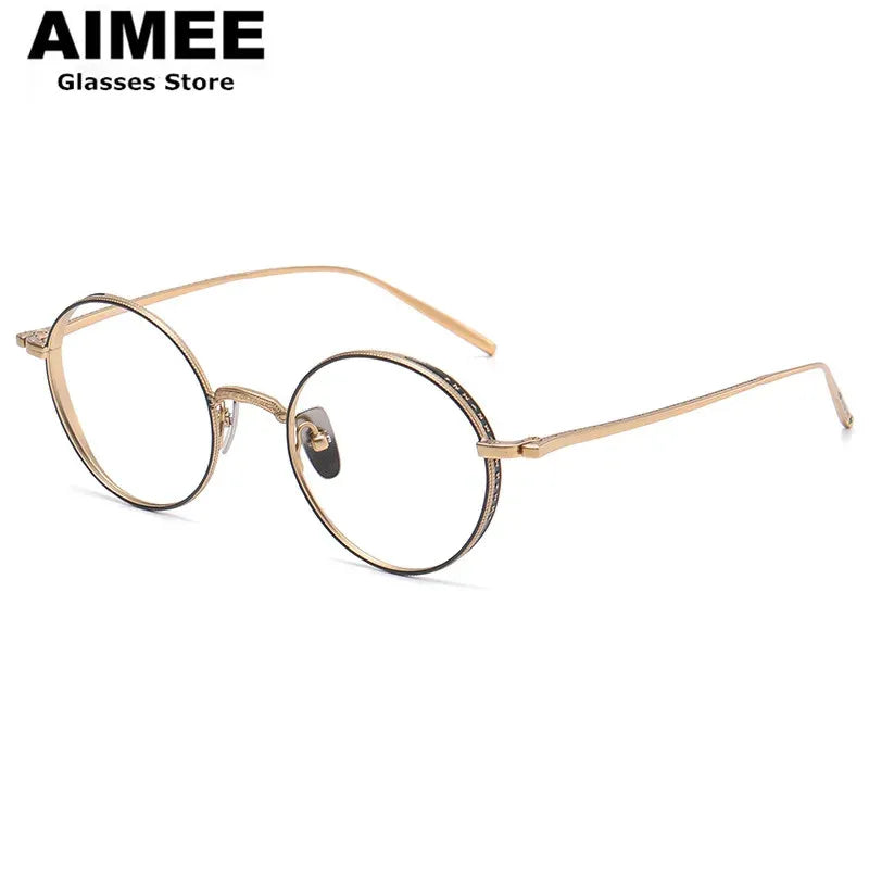 Aimee Unisex Full Rim Round Titanium Eyeglasses 133087 Full Rim Aimee   