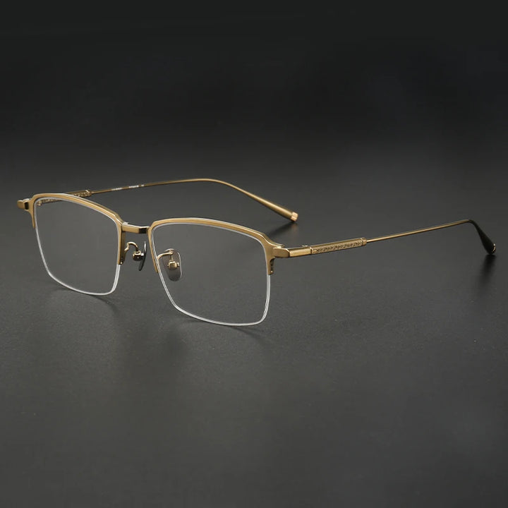Muzz Men's Semi Rim Square Titanium Eyeglasses 10165