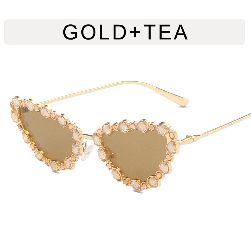 CCspace Women's Full Rim Triangle Cat Eye Alloy UV400 Sunglasses 56219 Sunglasses CCspace Sunglasses Gold  