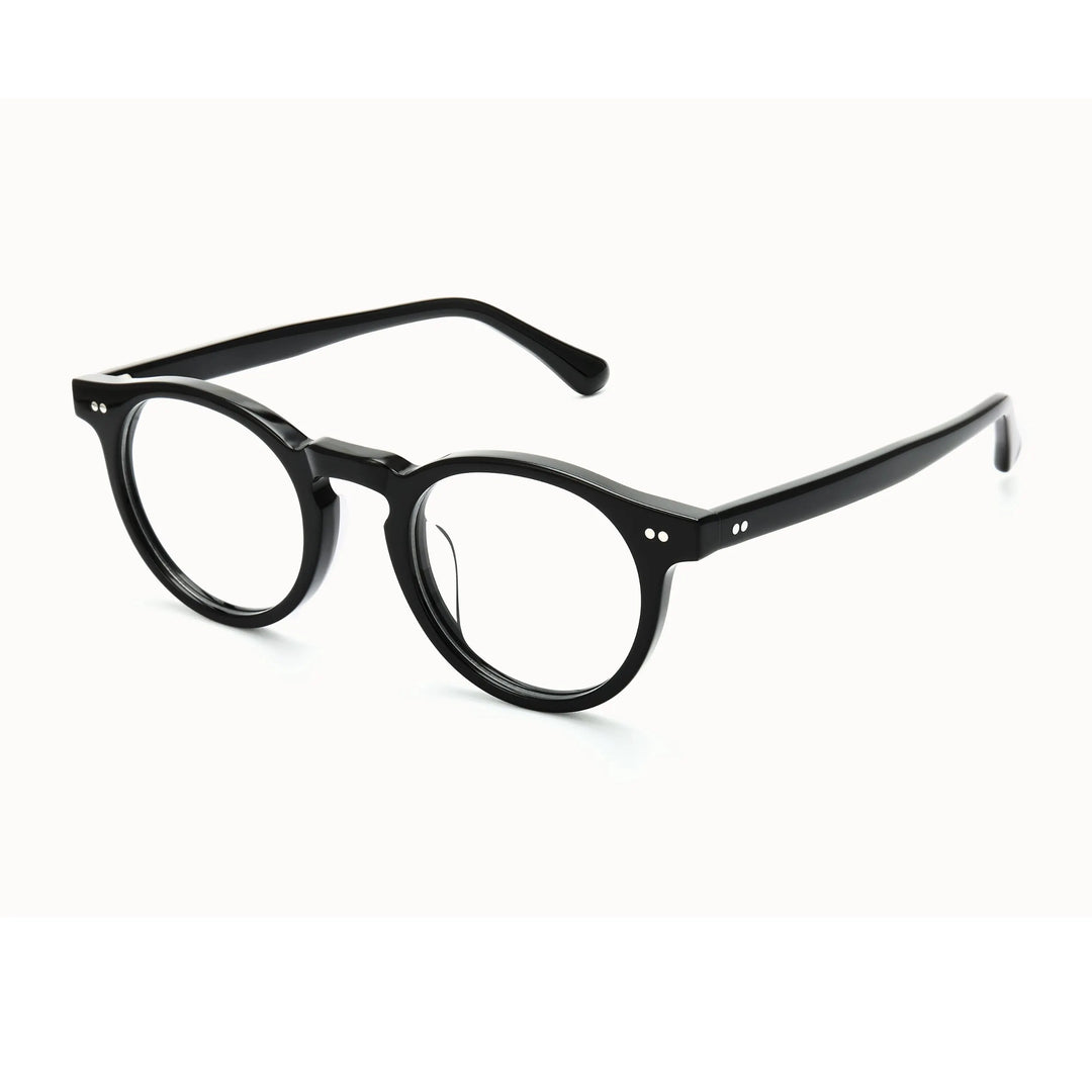 Black Mask Unisex Full Rim Round Acetate Eyeglasses BM-SH8095