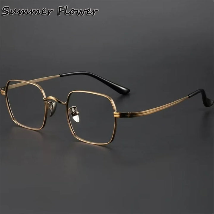 Summer Flower Men's Full Rim Square Titnaium-Alloy Eyeglasses 66801