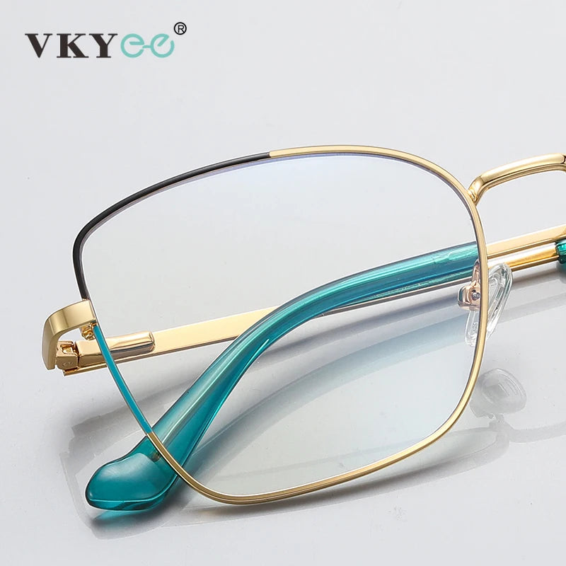 Vicky Women's Full Rim Large Square Alloy Reading Glasses 3062 Reading Glasses Vicky   