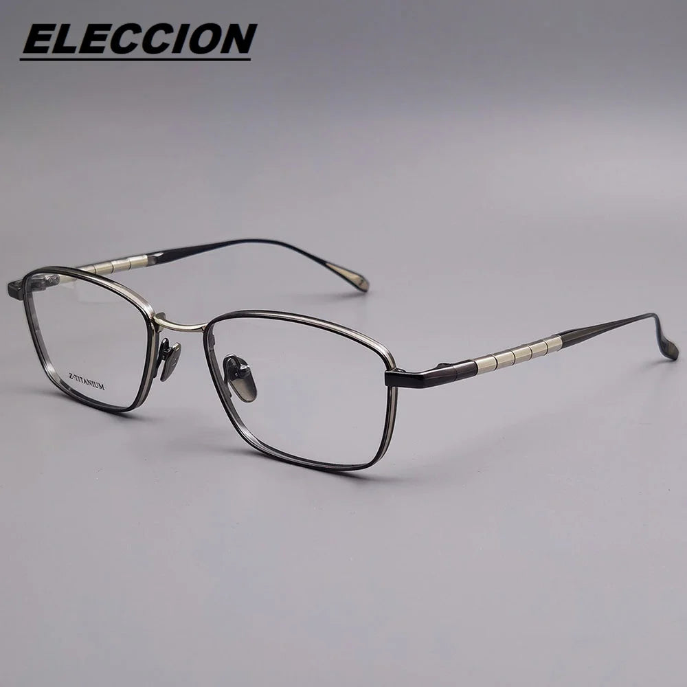 Eleccion Unisex Full Rim Square Titanium Eyeglasses 185723