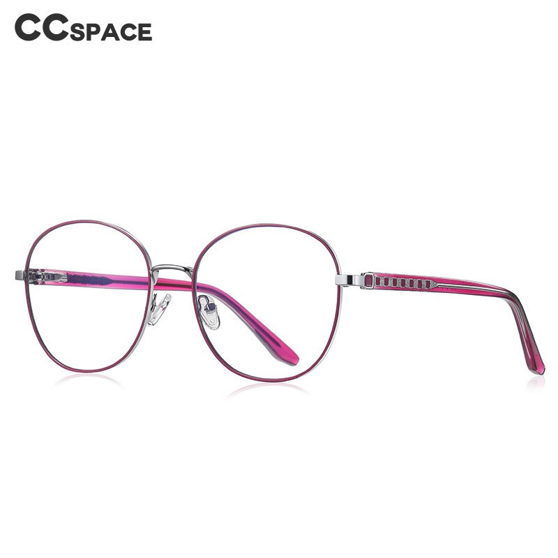 CCspace Women's Full Rim Round Alloy Eyeglasses 56522 Full Rim CCspace   