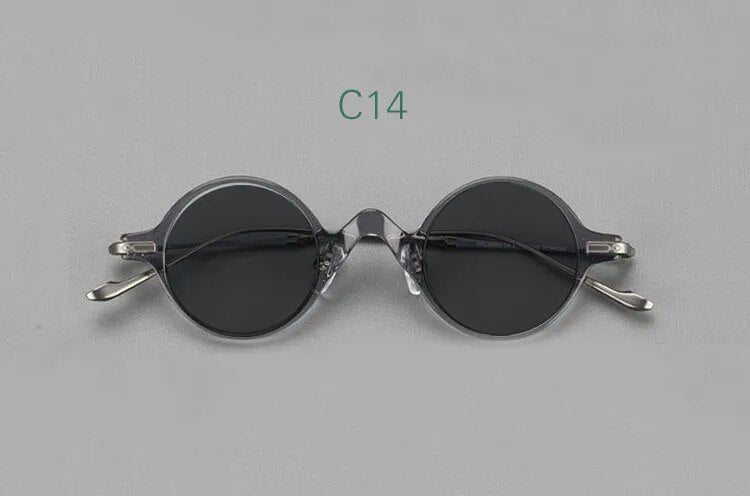 Yujo Unisex Full Rim Round Titanium Acetate Polarized Sunglasses 4128B Full Rim Yujo C14 China 