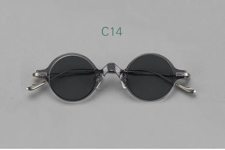 Yujo Unisex Full Rim Round Titanium Acetate Polarized Sunglasses 4128B Full Rim Yujo C14 China 
