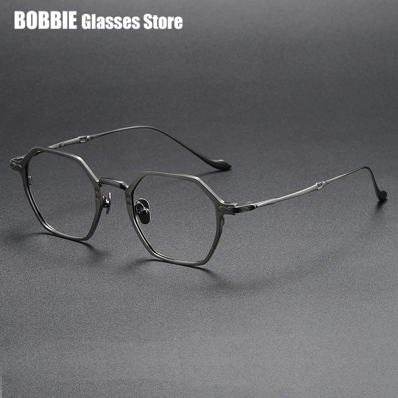 Bobbie Unisex Full Rim Flat Top Polygon Titanium Eyeglasses 893133