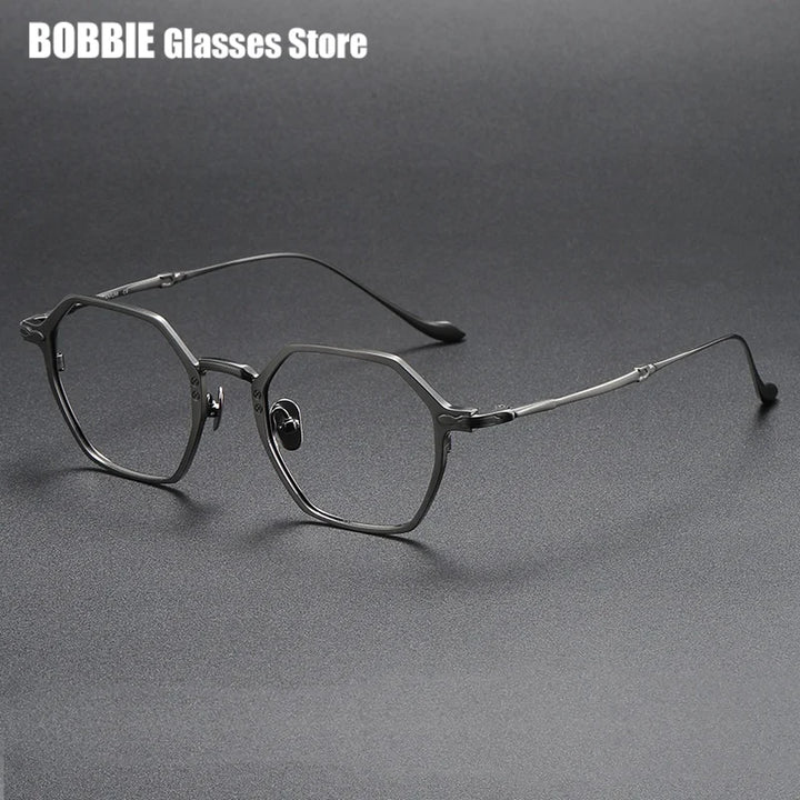 Bobbie Unisex Full Rim Flat Top Polygon Titanium Eyeglasses 893133