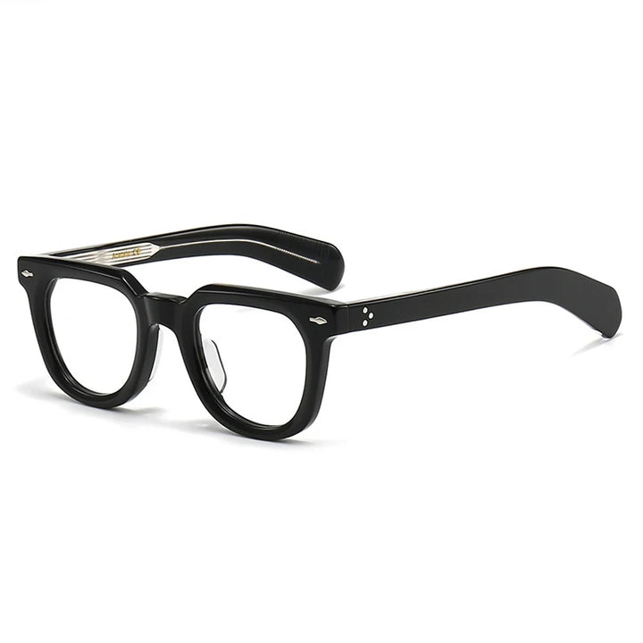 Black Mask Unisex Full Rim Square Acetate Eyeglasses 2447 Full Rim Black Mask Black  