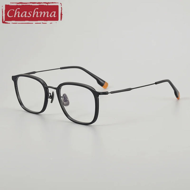 Chashma Ottica Men's Full Rim Square Acetate Titanium Eyeglasses 412808