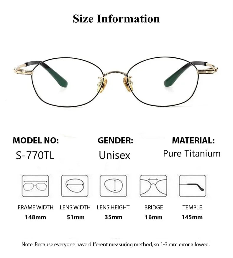 Summer Flower Unisex Full Rim Oval Round Titanium Eyeglasses 77049