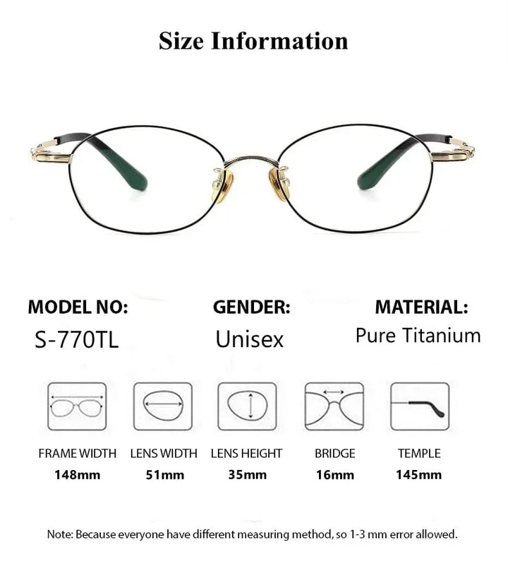 Summer Flower Unisex Full Rim Oval Round Titanium Eyeglasses 77049