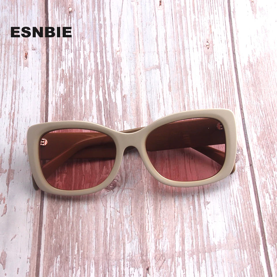 Esnbie Women's Full Rim Butterfly Square Acetate Sunglasses 420856