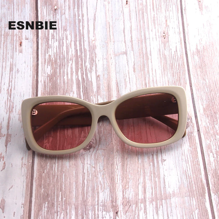 Esnbie Women's Full Rim Butterfly Square Acetate Sunglasses 420856