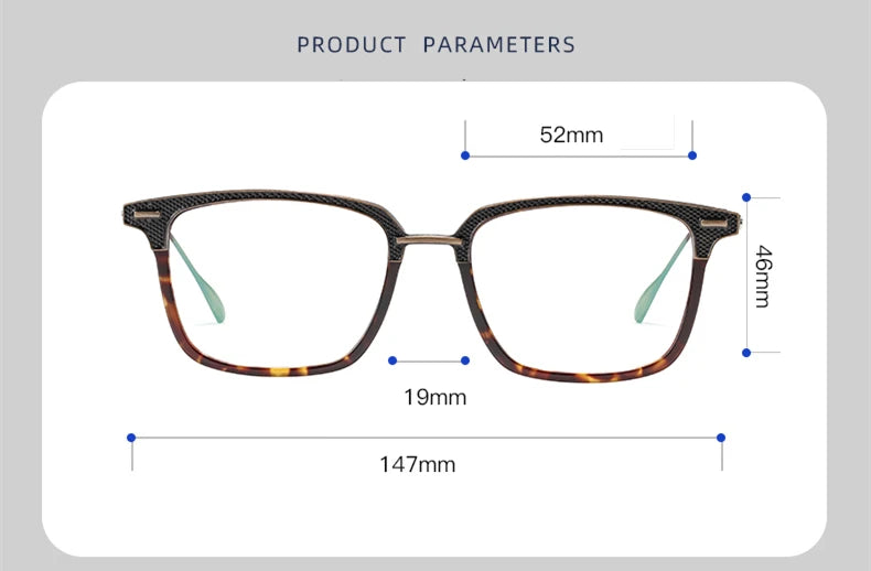 Black Mask Unisex Full Rim Square Acetate Titanium Eyeglasses 192085