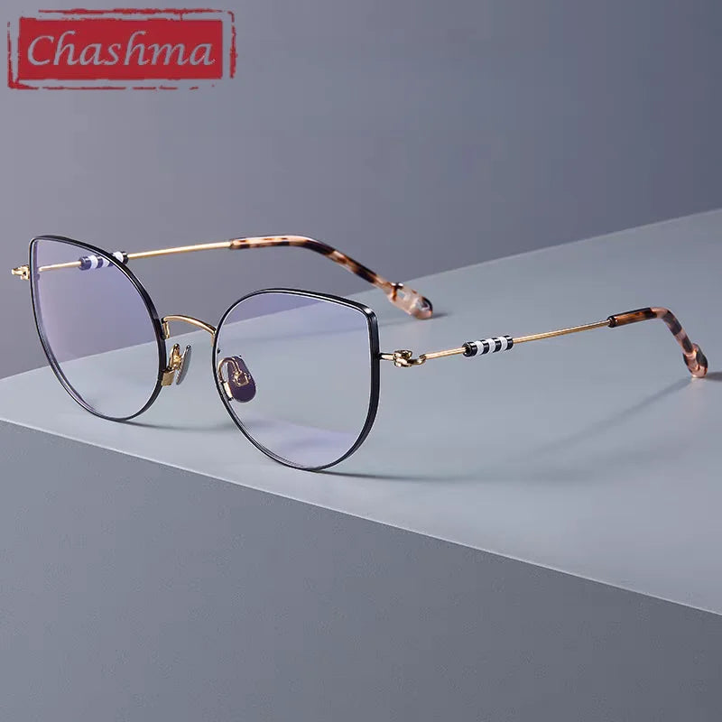 Chashma Women's Full Rim Cat Eye Acetate Titanium Eyeglasses 771001