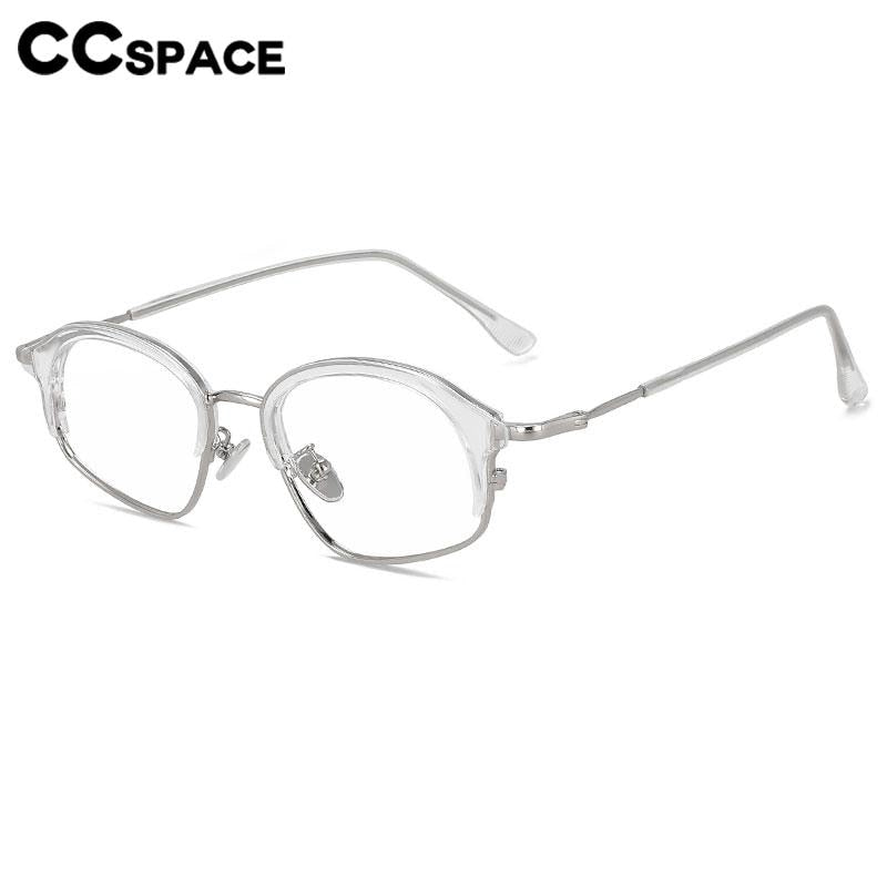 CCSpace Unisex Full Rim Irregular Rectangle Alloy Eyeglasses 56646 Full Rim CCspace   