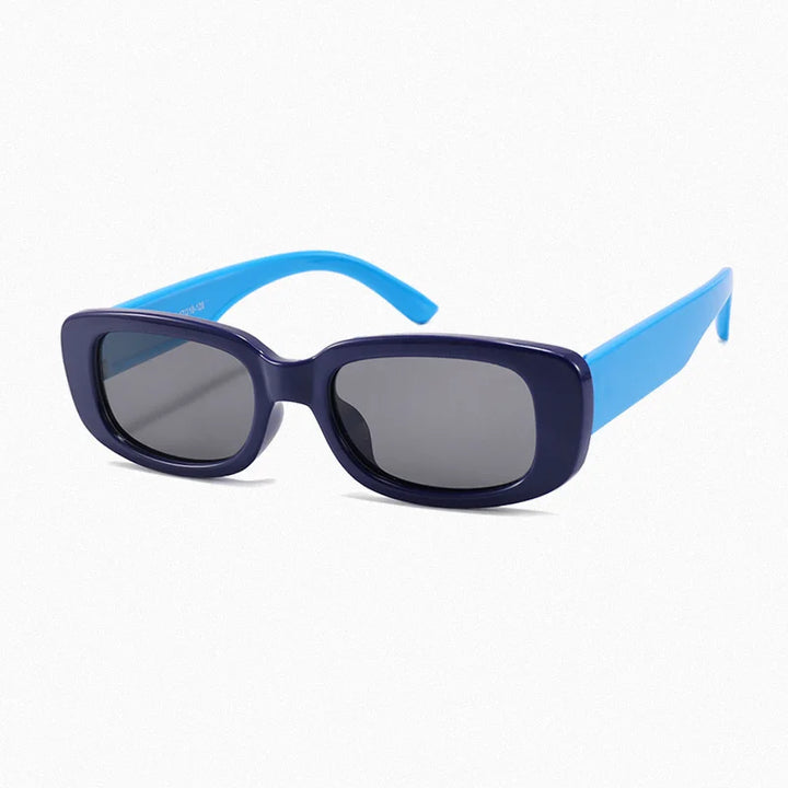 Ralferty Unisex Youth's Full Rim Rectangle Acetate Polarized Sunglasses R842 Sunglasses Ralferty C31Dark Blue-Blue As picture 