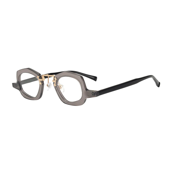 Nobler Unisex Full Rim Irregular Square Acetate Eyeglasses 7680 Full Rim Nobler   