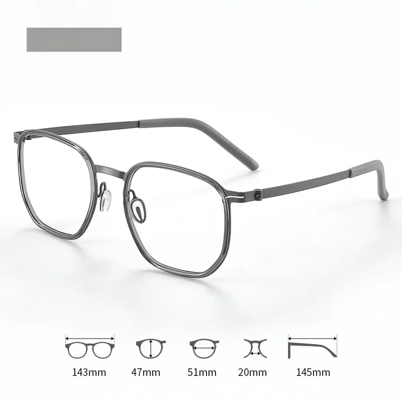 Xbora Unisex Full Rim Oval Square Tr 90 Titanium Eyeglasses 27184