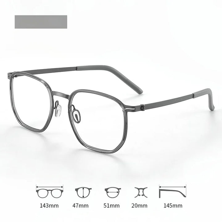 Xbora Unisex Full Rim Oval Square Tr 90 Titanium Eyeglasses 27184