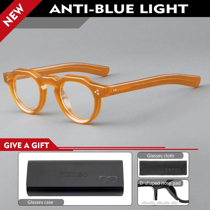 Vicky Women's Full Rim Flat Top Round Acetate Reading Glasses 98013