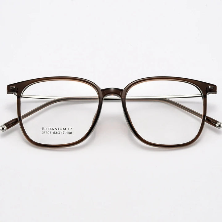 Yimaruili Unisex Full Rim Square TR-90 Titanium Eyeglasses 26307 — view 6 | Yimaruili at FuzWeb