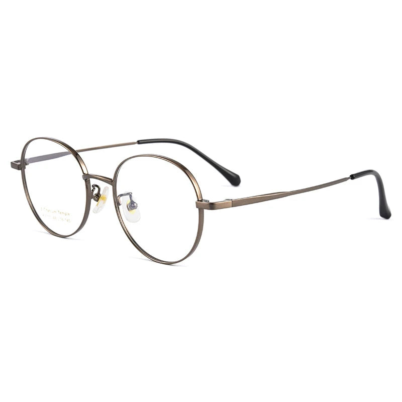 Handoer Women's Full Rim Round Square Titanium Eyeglasses 5051 Full Rim Handoer gun  