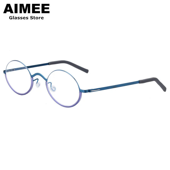 Aimee Women's Full Rim Oval Screwless Titanium Eyeglasses 198801