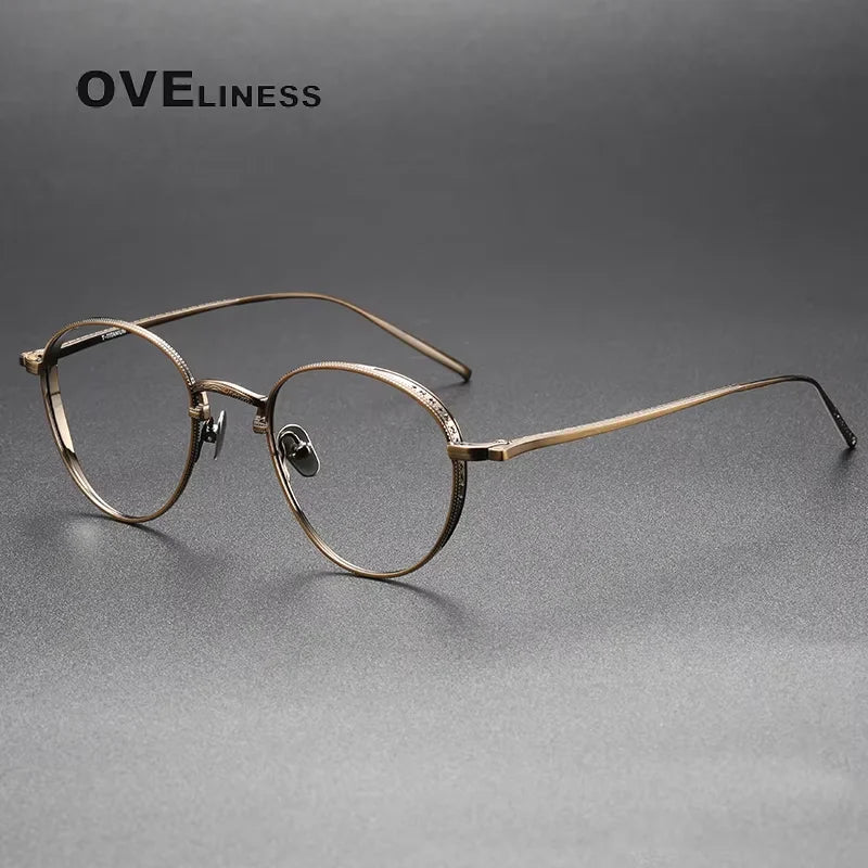 Oveliness Women's Full Rim Oval Square Titanium Eyeglasses 3096 Full Rim Oveliness bronze  