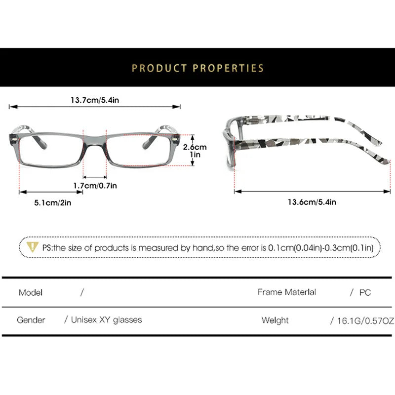 Kocolior Women's Full Rim Square Pc Alloy Photochromic Reading Glasses 525004
