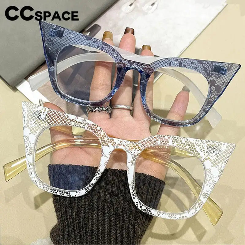 CCspace Women's Full Rim Square Cat Eye Plastic Eyeglasses 57424 Full Rim CCspace   
