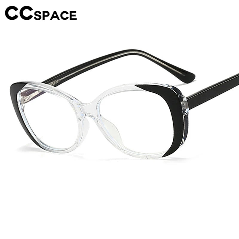 CCspace Women's Full Rim Small Oval Polycarbonate Eyeglasses 301422 Full Rim CCspace   