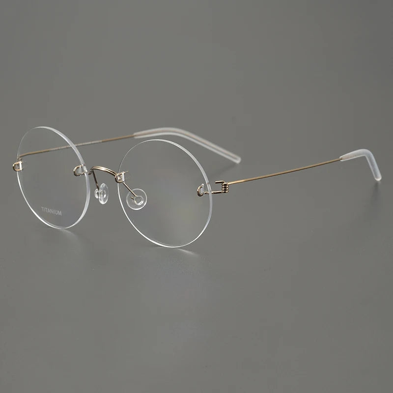Bobbie Women's Rimless Round Screwless Titanium Eyeglasses 963356